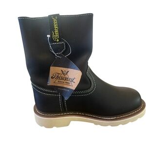 Thorogood kids duke youth wellington western leather boots black cowboy